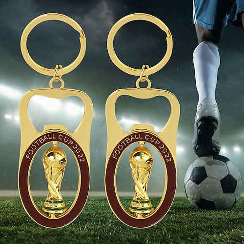 

Qatar World Cup Keychain World Cup Beer Bottle Opener Rotary Keychain