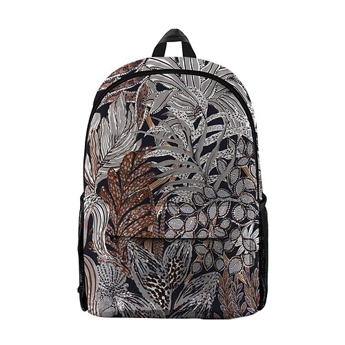 

Kid's Unisex School Bag Bookbag Oxford 3D Print Adjustable Lightweight Zipper School Daily Dark Red Coffee