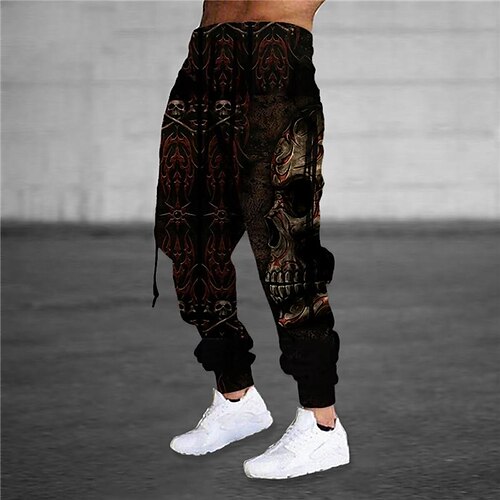 

Men's Sweatpants Joggers Trousers Drawstring Elastic Waist 3D Print Graphic Prints Comfort Breathable Sports Outdoor Casual Daily Cotton Blend Terry Streetwear Stylish Green Black Micro-elastic