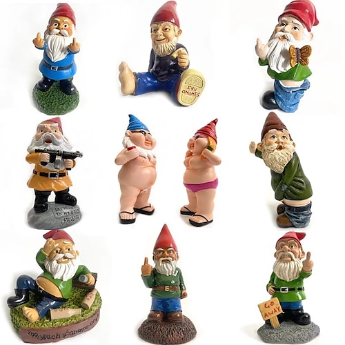 

Garden Funny Figure Statue Decoration Naughty Goblin Resin Gnome Naked Dwarf Christmas For Lawn Grass Sculpture Ornament