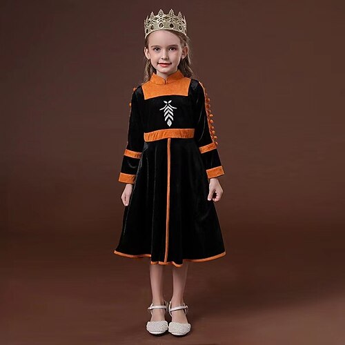

Kids Girls' Dress Geometric A Line Dress Dress Performance Long Sleeve Princess Dress 2-12 Years Winter Black / Fall