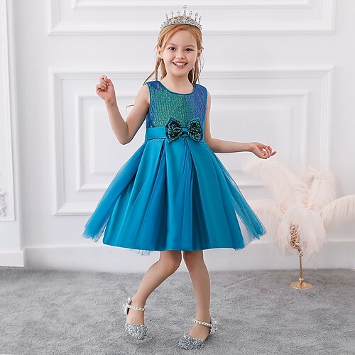 

Kids Girls' Dress Solid Color Party Dress Dress Party Cotton Sleeveless Princess Dress 3-10 Years Spring Green Blue Pink / Summer / Sweet