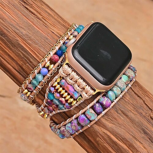 

1PC Smart Watch Band Compatible with Apple iWatch Apple Watch Ultra 49mm Series 8/7/6/5/4/3/2/1 / SE Handmade Braided Rope for iWatch Smartwatch Strap Wristband Fabric Handmade Adjustable Breathable