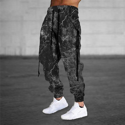 

Men's Sweatpants Joggers Trousers Drawstring Elastic Waist 3D Print Graphic Prints Comfort Breathable Sports Outdoor Casual Daily Cotton Blend Streetwear Designer Black Micro-elastic