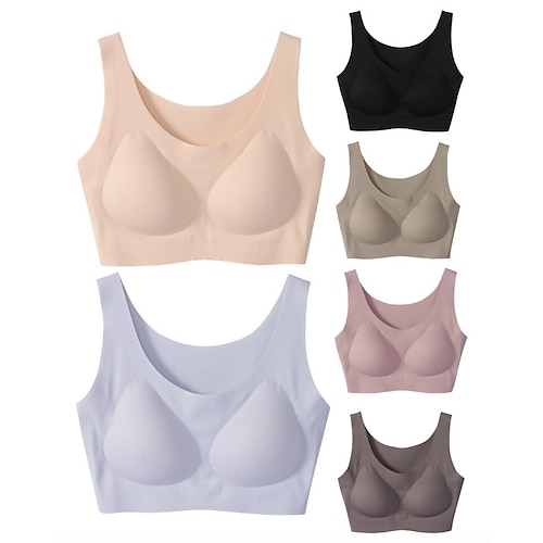 

Sports Bra Plus Size Yoga Fitness Gym Workout Stretchy Seamless Breathable Quick Dry Polyester No Steel Ring
