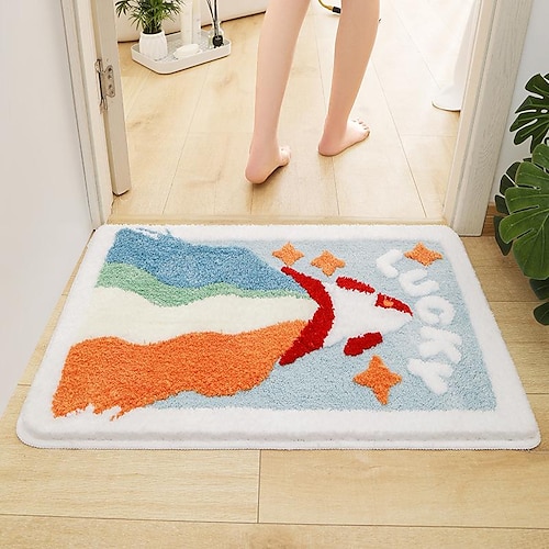 

Velvet Thickened Floor Mat Bedroom Carpet Toilet Door Mat Bathroom Bathtub Foot Mat Absorbent