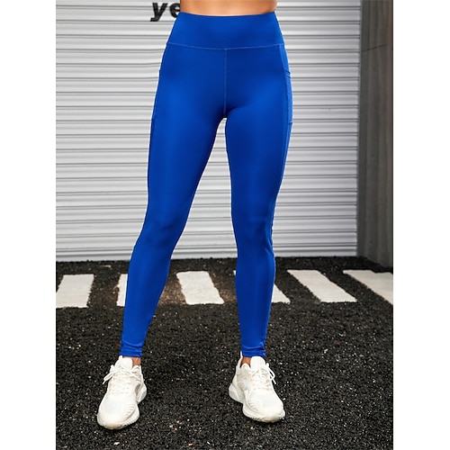 

Women's Leggings Mesh with Phone Pocket Tummy Control Butt Lift Quick Dry High Waist Yoga Fitness Gym Workout Bottoms Color Block Rosy Pink Dark Gray Dark Navy Spandex Winter Sports Activewear High