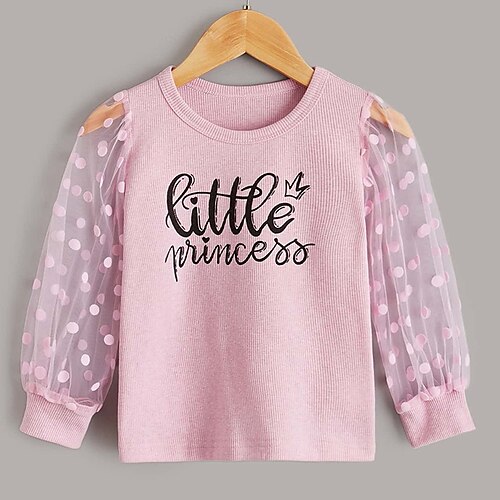 

Toddler Girls' Sweatshirt Polka Dot Outdoor Long Sleeve Fashion Cotton 3-7 Years Winter Pink / Fall