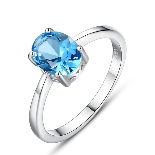 

Ring Party Classic Light Blue S925 Sterling Silver Precious Stylish Simple 1PC Synthetic Diamond / Women's