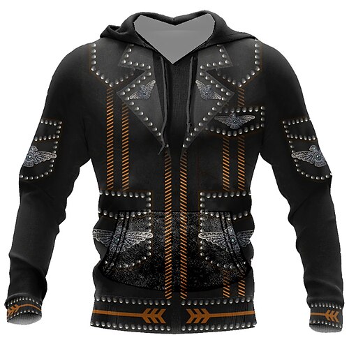 

Men's Unisex Pullover Hoodie Sweatshirt Black Hooded Tribal Graphic Prints Print Daily Sports 3D Print Streetwear Designer Casual Spring & Fall Clothing Apparel Hoodies Sweatshirts Long Sleeve