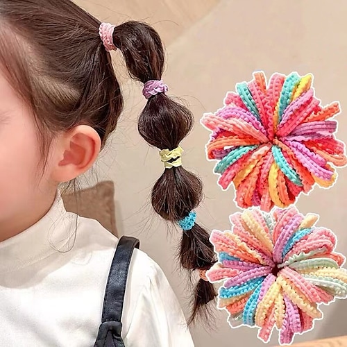 

100pcs Toddler / Baby Girls' Active / Sweet Daily Blue / Red Solid Colored Polyester Hair Accessories Colorful / Rainbow One-Size