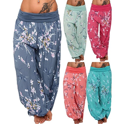 

Women's Yoga Harem Pants Yoga Style for Gym Workout Pants Bloomers Bottoms Boho White Green Yellow Plus Size Sports Activewear Loose / Athletic / Athleisure