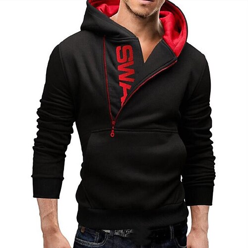 

Men's Hoodie Blue Light gray Dark Gray Red Navy Blue Hooded Color Block Half Zip Sports & Outdoor Cool Sportswear Essential Winter Fall Clothing Apparel Hoodies Sweatshirts Long Sleeve