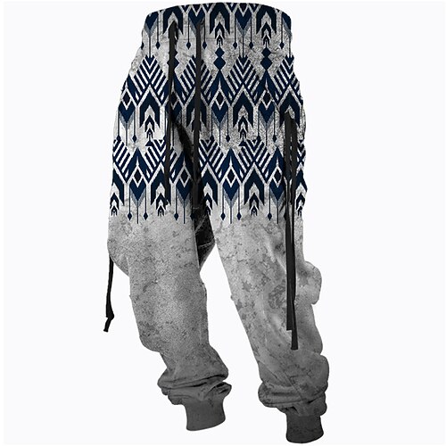 

Men's Sweatpants Joggers Trousers Drawstring Elastic Waist 3D Print Graphic Prints Comfort Breathable Sports Outdoor Casual Daily Cotton Blend Terry Streetwear Stylish Blue Khaki Micro-elastic