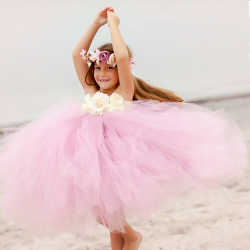 

Kids Girls' Dress Solid Color Party Dress Asymmetrical Dress Performance Cotton Sleeveless Princess Dress 3-10 Years Spring Pink Champagne Red / Summer / Sweet