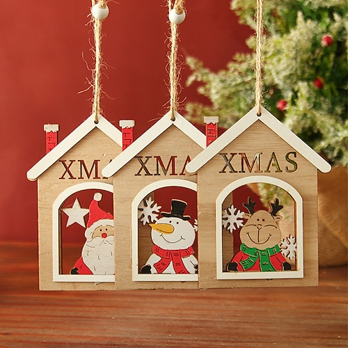 

3pcs Cartoon Christmas Ornaments, Holiday Decorations Party Garden Wedding Decoration 9.6112.2 cm