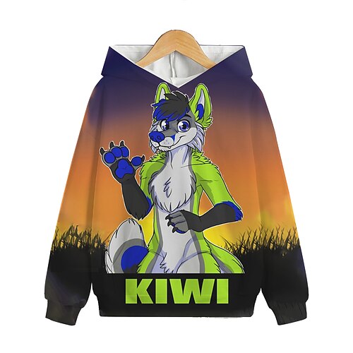 

Kids Boys Christmas Hoodie Pullover Graphic Animal Fox Long Sleeve Pocket Children Top Outdoor Hoodie Active Fashion Multicolor Winter 7-13 Years / Fall / Spring