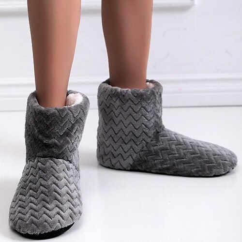 

Women's Furry Boot Slipper Fleece Lined Bootie Slipper with Suede Sole for Soft Comfort Anti-Skid Cozy Super Warm Luxury House Slipper for Winter Indoor