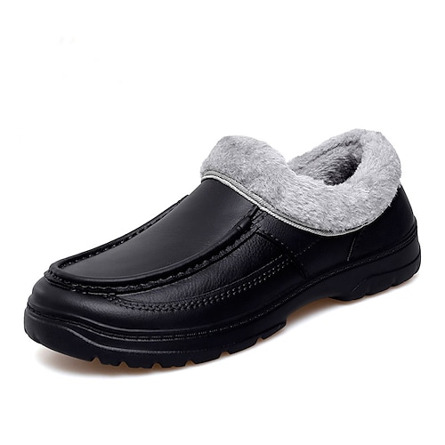 

Men's Loafers & Slip-Ons Plus Size Penny Loafers Driving Loafers Fleece Slippers Fleece lined Casual Home Daily EVA(ethylene-vinyl acetate copolymer) Warm Black Winter