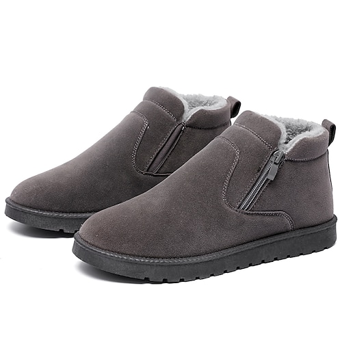 

Men's Boots Snow Boots Casual Classic Outdoor Daily PU Booties / Ankle Boots Black Grey Gray Black Winter Fall