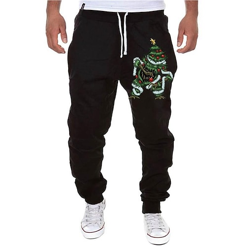 

Men's Sweatpants Joggers Trousers Drawstring Elastic Waist Print Graphic Prints Comfort Sports Outdoor Casual Daily Cotton Blend Terry Streetwear Stylish Grey White Micro-elastic / Designer