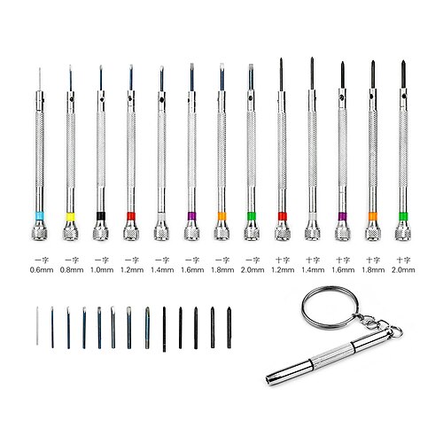 

Watch repair tool kit 13pcs screwdrivers with 13 spare pins and a mini screwdrivers