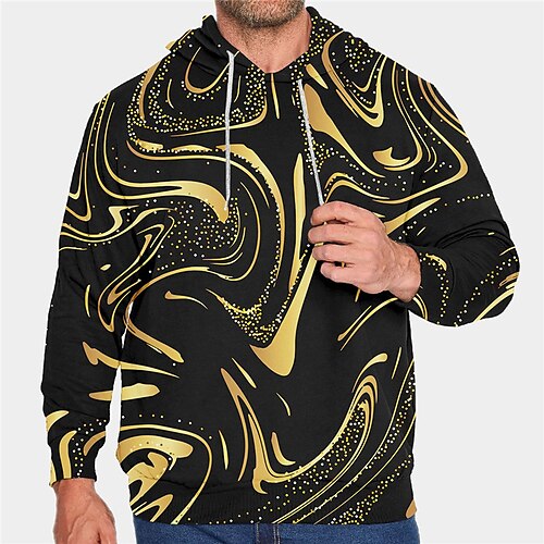 

Men's Plus Size Hoodie Big and Tall Abstract Hooded Long Sleeve Spring & Fall Basic Designer Casual Big and Tall Daily Sports Tops