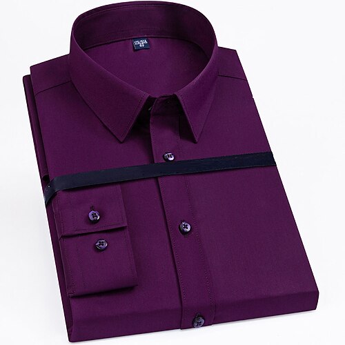 

Men's Dress Shirt Waves Turndown Black Blue Purple Blue / White Light Blue Outdoor Work Long Sleeve Button-Down Clothing Apparel Fashion Business Breathable Comfortable