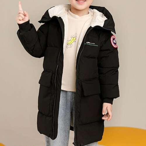 

Bambino (1-4 anni) Da ragazzo Piume Capispalla Tinta unica Manica lunga Cappotto Informale Cotone Di tendenza Giornaliero Verde Nero Blu Inverno Autunno 3-7 anni