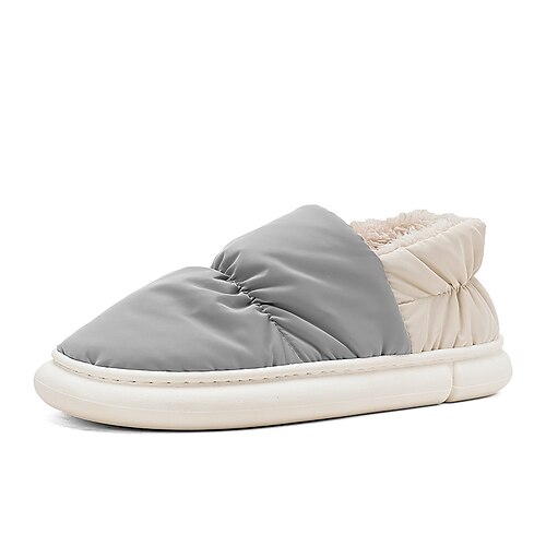 

Men's Slippers Flip-Flops Fur Lined Warm Slippers Plush Slippers Fleece lined Casual Home Daily Satin Warm Dark Grey Light Blue Winter
