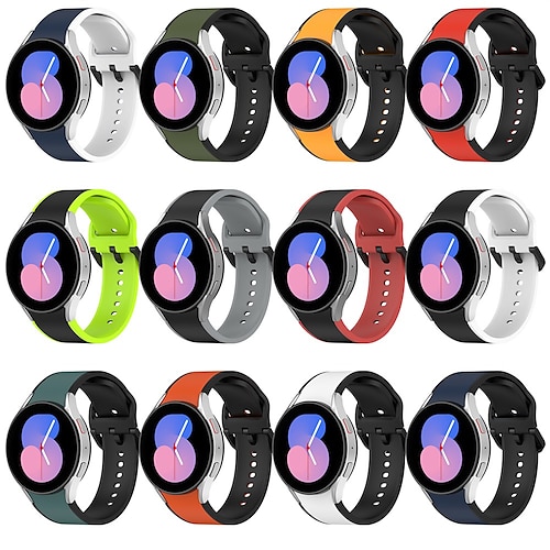 

1 pcs Smart Watch Band for Samsung Galaxy Watch 5 40/44MM Watch 5 Pro 45MM Watch 4 Classic 42/46mm Watch 4 40/44mm Watch 3 41mm Watch 42mm 20mm Silicone Smartwatch Strap Adjustable Stretchy Breathable