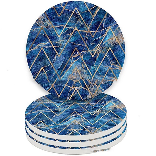 

Coasters for Drinks, Marble-Style Absorbent Coasters with Holder, Housewarming Gifts for Home Decor, Suitable for Kinds of Cups, 4 Inches, Set of 4 6 8