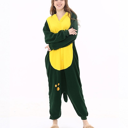 

Women's Couple's Winter Loungewear Kigurumi Pajamas Winter Onesies Jumpsuits Animal Cartoon Comfort Funny Soft Home Daily Vacation Cotton Warm Hoodie Long Sleeve Pocket Hoodie Winter Fall Green / Pjs