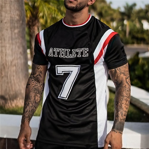 

Men's T shirt Tee Graphic Prints Crew Neck Black 3D Print World Cup Outdoor Street Short Sleeve Print Clothing Apparel Sports Designer Casual / Summer / Summer