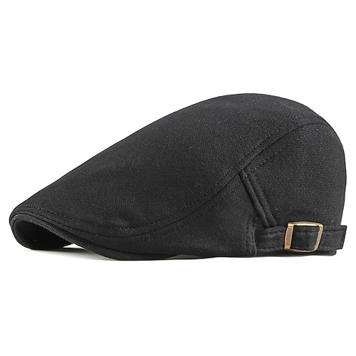 

Hombre Gorra Plana Negro Azul Marino Algodón Hebilla ajustable Sencillo Moda de los años 20 Casual Calle Uso Diario Fin de semana Color puro Portátil Comodidad Moda