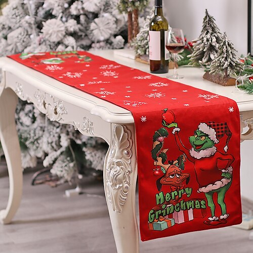 

Christmas Grinch Christmas Thief Table Flag Christmas Coffee Table Dining Room Table Decoration Decoration Supplies