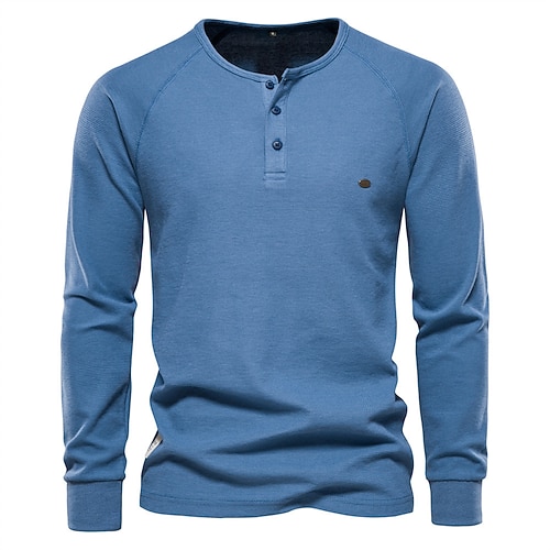 

Per uomo Camicia Henley Magliette Maglia a maniche lunghe Liscio Rotonda Strada Giornaliero Manica lunga Abbigliamento Cotone Informale Comodo
