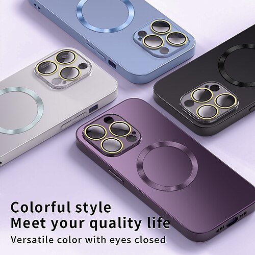 

Phone Case For Apple Back Cover iPhone 14 Pro Max 14 Plus 13 12 11 Pro Max Mini SE Ultra-thin Frosted Magnetic Solid Colored TPU PC