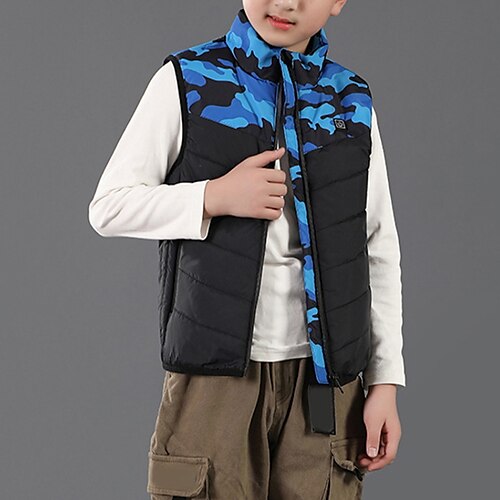 

Kids Boys Vest Coat Outerwear Graphic Sleeveless Coat Outdoor Cool Daily Blue Red Gray Winter Fall 7-13 Years