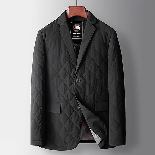 

Men's Winter Coat Trench Coat Daily Wear Vacation Winter Fall POLY Thermal Warm Outdoor Outerwear Clothing Apparel Fashion Warm Ups Solid Colored Pocket Turndown Single Breasted