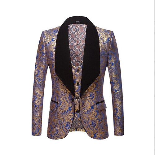 

Prince Aristocrat Retro Vintage Rococo Baroque Victorian Masquerade Three-Piece Suit Men's Costume Vintage Cosplay Party / Evening Long Sleeve Coat Masquerade / Vest / Pants / Vest / Pants