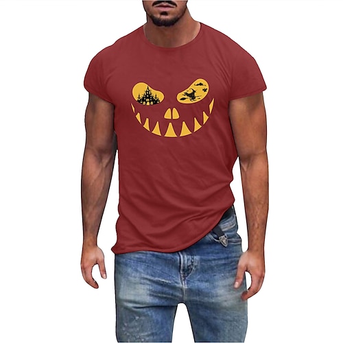 

Halloween Sorcière Château Manches Ajustées Anime Dessin Animé Animé Classique Style de rue Tee-shirt Pour Homme Femme Unisexe Adulte Impression 3D 100 % Polyester