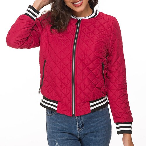 

Women's Casual Jacket Warm Breathable Outdoor Daily Wear Vacation Going out Zipper Pocket Print Zipper V Neck Active Sports Comfortable Street Style Solid Color Regular Fit Outerwear Long Sleeve