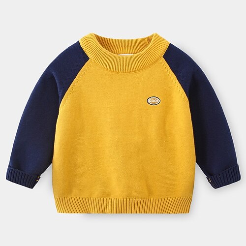 

Toddler Boys Sweater Letter Long Sleeve Outdoor Adorable Yellow Winter Clothes 7-13 Years / Fall