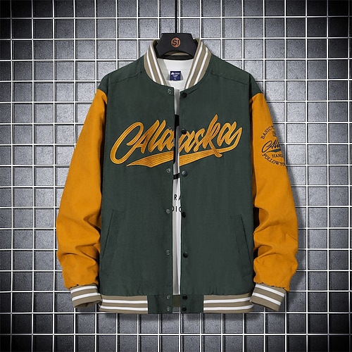 

Men's Varsity Jacket Daily Wear Casual Daily Fall Winter Regular Coat Stand Collar Regular Fit Windproof Casual Daily Traditional / Classic Comfortable Jacket Long Sleeve non-printing Word