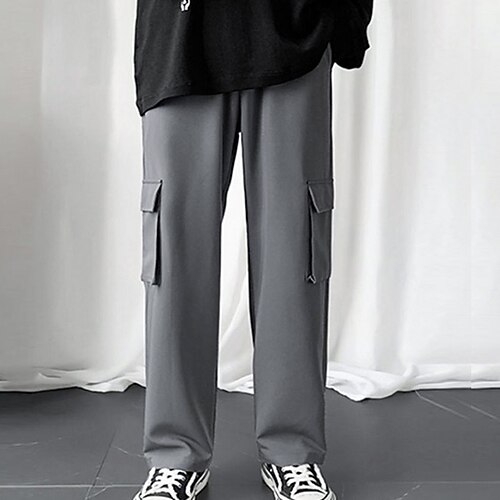 

Women's Cargo Pants Dark Gray Casual Casual Full Length Solid Colored One-Size