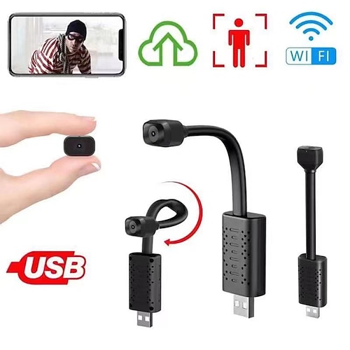 

Hidden Camera Mini Spy Camera Wireless WiFi Nanny Cam for Pet and Baby Monitor - USB Plug Small Security Camera with 1080P HD Live Feed, Motion Detection, App Remote Access, Cloud SD Card Storage