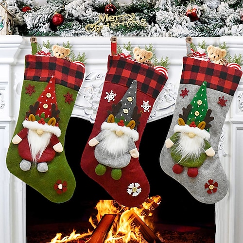 

2022 Christmas Decorative Gift Faceless Doll Christmas Socks Pendant Santa Claus Children Christmas Gift Bag