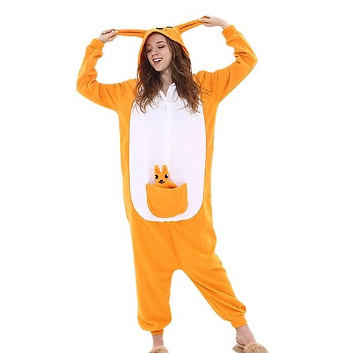 

Women's Pajamas Winter Kigurumi Pajamas Winter Onesies Jumpsuits Animal Cartoon Comfort Soft Sweet Home Daily Vacation Cotton Warm Hoodie Long Sleeve Pocket Hoodie Winter Fall Orange / Pjs