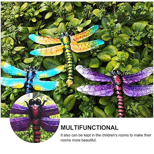 

Metal Dragonfly Wall Decor Outdoor Garden Fence Art Hanging Decorations for Living Room Bedroom Rust Resistance Wall Hanging Decoration